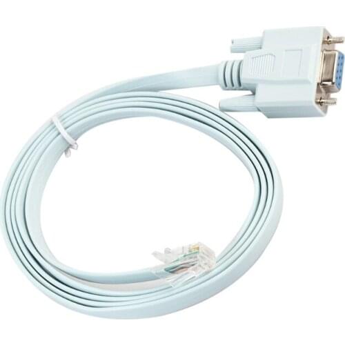 For Cisco Console Cable Db-9 to Rj45 Switch Line 9-Pin COM Port Serial Female Routers Network Adapter Cable Blue 1.5m