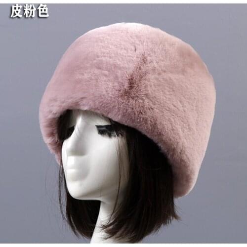 Women Faux Fur Leopard Russian Hat Solid Fur Hat Hunter Hat Warm Winter Leopard Fur Bomber Hat Earflaps Ear Protection