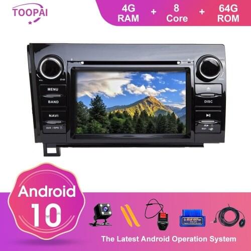 TOOPAI Android 10 For Toyota Tundra Sequoia 2007-2013 Auto Radio Stereo DVD SWC IPS 7" GPS Navigation Car Multimedia Player New