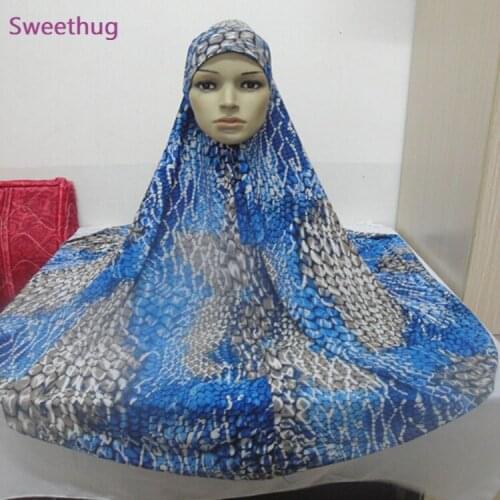Quality Big Size 100*90cm Print Muslim Pray Hijab Womens Prayer Hijab Cap Eid Khimar Islamic Soft Breathable Niqab Long Hejab