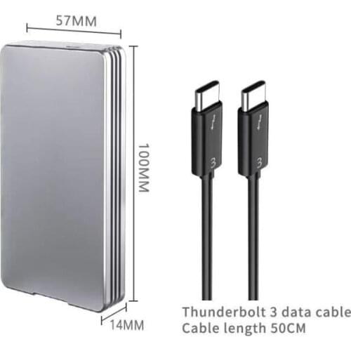 High Quality USB4.0 M.2 NVMe SSD Case Enclosure with Free Thunderbolt 3 Cable for 2280 Solid State Drive
