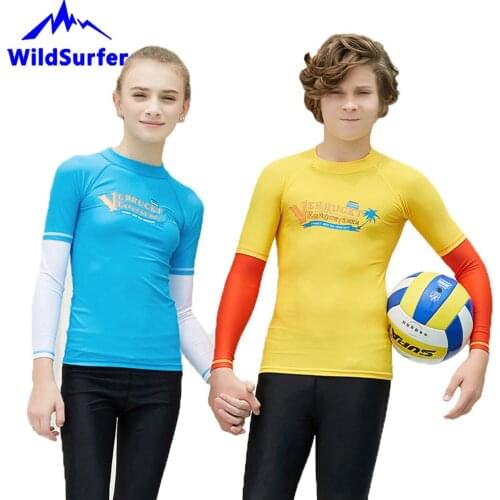 WildSurfer Teenager Long Sleeve Swimwear Snorkeling Diving Surf Shirt Students Swimsuit Prevent Jellyfish Roupa De Mergulho W125
