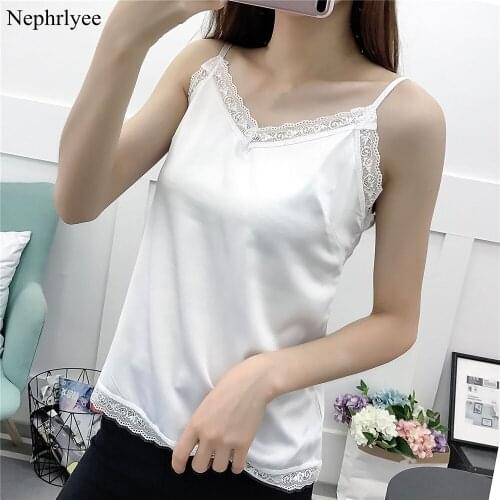 Women Spaghetti Strap V Neck Camis Solid Imitation Silk Sleeveless Tank Tops Ladies Fashion Sexy Backless Women Tops S00193
