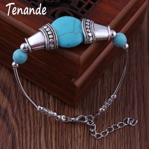 Tenande Maxi Natural Stone Beads Geometric Patterns Bracelets & Bangles for Women Bohemian Jewelry Accessories