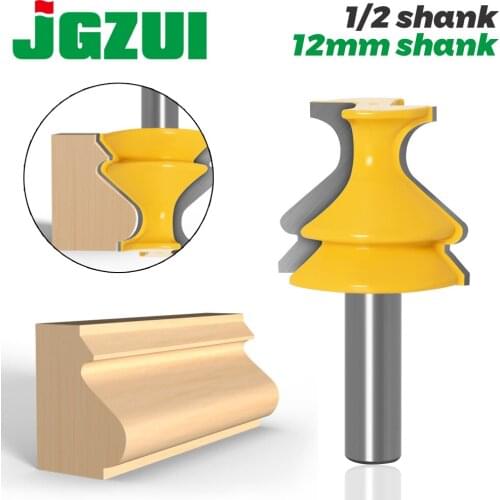 1pcs 12mm 1/2 inch Shank Architectural Molding Handrail Router Bits Set Casing Base CNC Line Woodworking Cutters Face Mill