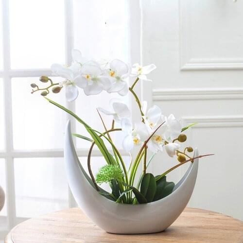 Artificial flowers fake Phalaenopsis Silk Flower Fashion Butterfly Orchid Bouquet Party Decor Wedding Home Decoration 1pcs