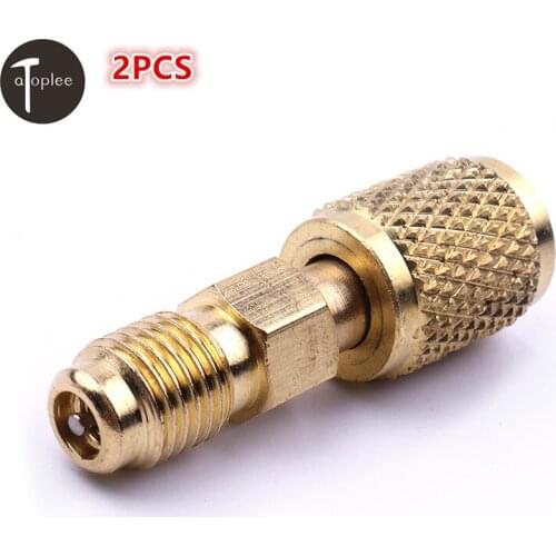 2PCS 1/4SAE to 1/4SAE Refrigeration Tool Convert Adapter For R12 R134a AC Air Conditioner Adjustable Coupler Connector