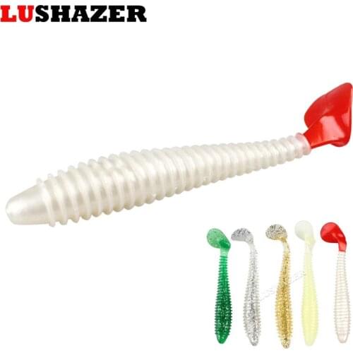 2pcs/lot fishing soft bait Worm Grubs T Tail Wobblers fishing Lures 110mm 8.8g Artificial Silicone Jigging Baits Fishing Tackle