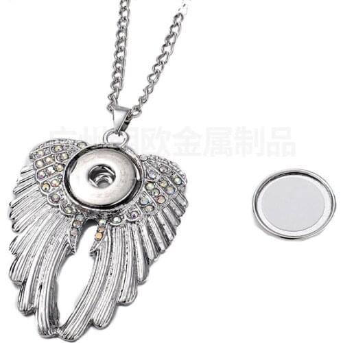 20pcs/lot sublimation blank necklaces metal pendants wing drill necklace pendant heat tranfer printing tag