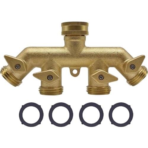 2021 New Garden Hose Splitter 4 Way Tap Hose Connectors Water Distributor Switch Valve #566