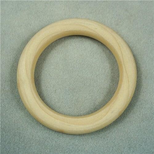 50pcs/lot Round Wooden Ring Beads Natural Wood Beads For DIY Bracelet Jewelry 15 20 25 30 35 40 45 50 55 60 65 70MM Baby Teether