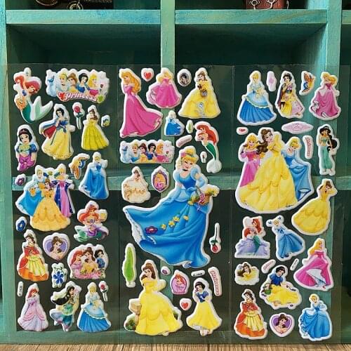 6PCS Disney Princess Snow white Stickers For Kids Funny Toys Cartoon Cute Anime kawaii Stickers
