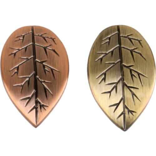 Baoblaze Fashion Leaf Shaped Cabinet Door Drawer Bin Handle Pull Knob Hardware Red Bronze for Kitchen Living Room Bedroom Decor