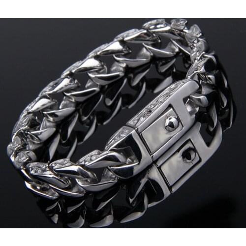 12mm Fashion Men Women Bracelet Stianless Steel Bracelet Chain Bangle Cuban Curb Bracelet Jewelry