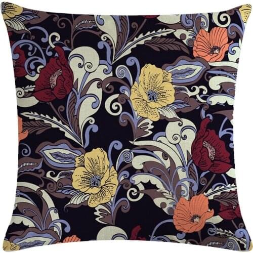 Tropical Plants Palm Leaf Green Leaves Monstera Cushion Covers Hibiscus Flower Cushion Cover Decorative Beige Linen Pillow Case