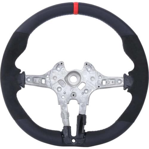 For M Performance V2 Flat-Bottom Nappa Suede Steering Wheel Replacement for F8X M2 M3 M4 2014 2015 2016 2017 2018