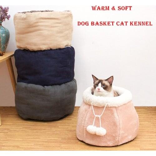 Pet Cat Tent Dog House Kennel Warm Nest Kitten Cave Soft Sleeping Bag Puppy Cushion Mat Dog Basket Bed Fit Small Cats Dogs