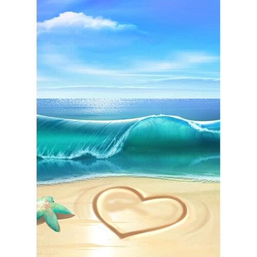 Sand Heart Beach Starfish Photography Backdrop Customized Background Photo Studio for Baby Children Portrait Pets Photobooth