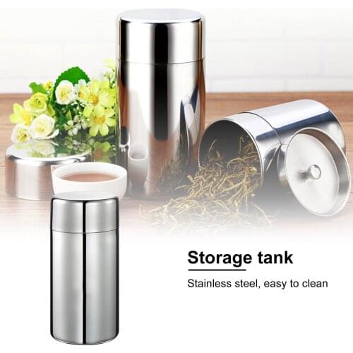 Tea Canister Stainless Steel Airtight Tea Container Coffee Beans Storage Bottles Sealed Food Grains Candy Jar