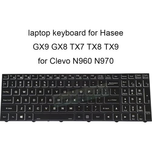 US Backlight keyboard for Hasee GX9 GX8 TX9 TX8 TX7 for Clevo N960 N970 system76 ORYX Pro 6 80 N815Z0 01D 1 black laptops KB new