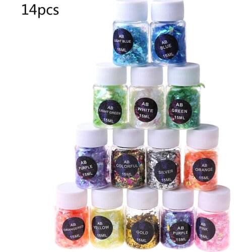 Colorful Shell Paper Sugar Broken Pieces Nail Art Decoration Silicone Resin Mold Jewelry Making Filling Material Tools