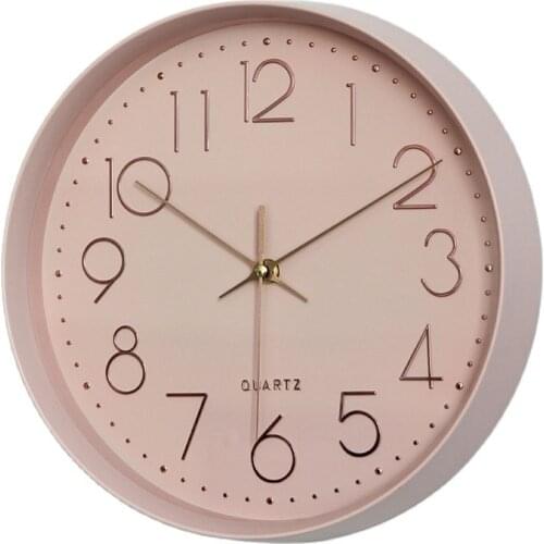 Creative Pink Wall Clock Modern Silent Bedroom Living Room Clocks Wall Watches Home Decor Kitchen Clock Reloj Cocina Gift FZ909