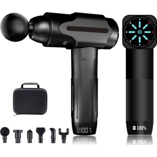 Massage Gun with LCD Display Sport Therapy Muscle Massager for Fitness 90mm Stroke 2500mah Battery Fascia Gun with Portable Bag