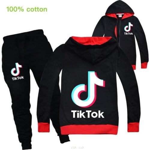 Fashion Children Clothing Tik Tok Girl Clothes Boys Zipper jacket Pants 2Pcs/set Toddler Cotton Costume Kids Tracksuit