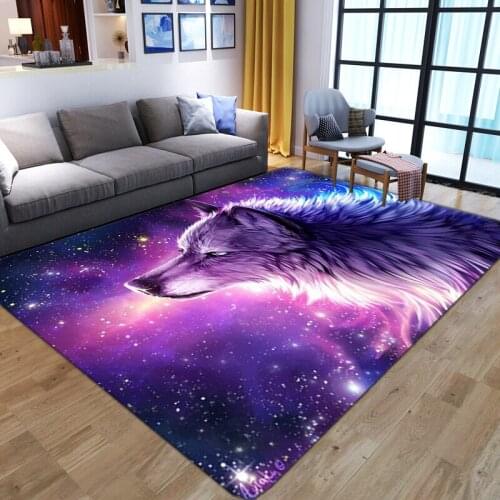 Cartoon 3D Animal Wolf Carpet Flannel Kids Bedroom Gamer Area Rugs Child Play Floor Mat Home Decoration Carpets for Living Room