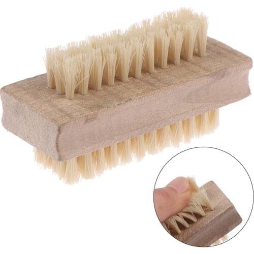 New Portable Wooden Non Slip Double Sided Hand Nail Brush Body Massage Tool Scrubber