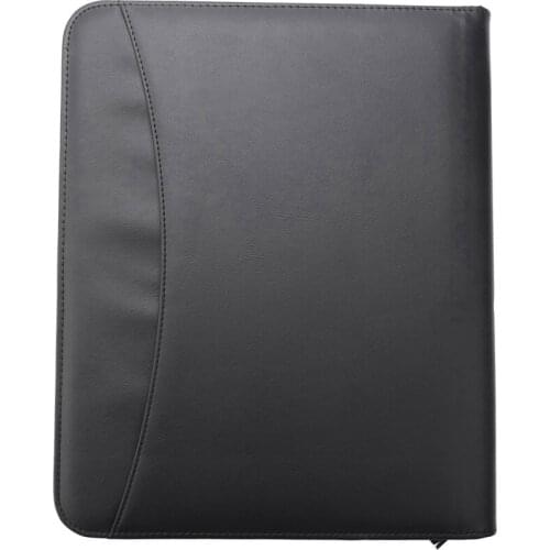 Vegan Leather Folder Zippered Closure Portfolio for Business IPad/Table and Card Interview Resume Binder