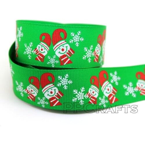 Gloves & Snow 1"(25mm) Printed Christams Day Ribbon DIY Craft Grosgrain Ribbon Roll Free Shipping