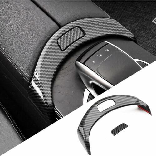 Car Armrest Box Switch Decorative Cover Armrest Box Button Frame Sticker for Mercedes Benz C Class W205 GLC X253 2015-2020