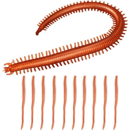 10PCS Lifelike Centipede Bionic Soft Bait Worms Artificial Fishing Road Sub Imitation Lure Silicone Lures Fishing Tackle 1.8g/14