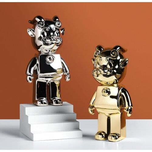 Simple fashion electroplating cattle resin crafts ornaments living room Xuanguan bedroom window shop decoration animal ornaments