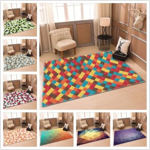 Block Print Rectangle carpets for living room Soft Area Rug Doormat Child Baby Play Game Crawl Mats/Carpet Household Decor rug