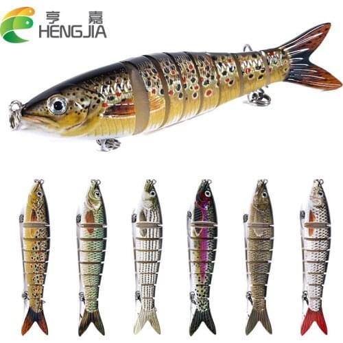 HENGJIA 12.5cm 22g Fishing Wobbler 8 Segments Artificial Hard Bait Multi Jointed Swimbait Fishing Lure Tackle