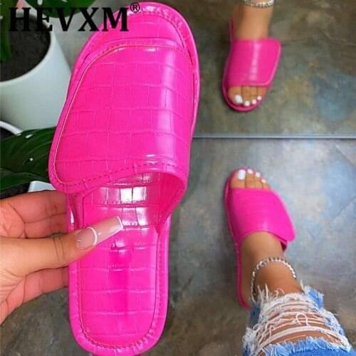 2020 Summer New Beach Platform Sandals Solid Shoes Female Comfy Slip-on Slippers Fashion Slides Low Heels Casual Shoes For Women