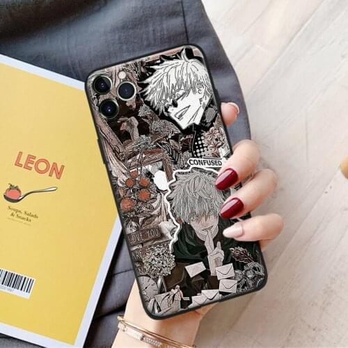 Jujutsu kaisen satoru gojo anime art silicone Phone Case FOR iPhone Se 6 6s 7 8 Plus X Xr Xs 11 12 Mini Pro Max Glass Cover