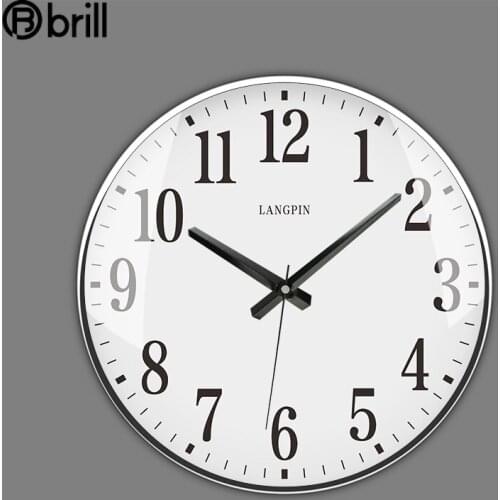 Modern American White Wall Clock Metal Nordic Large Silent Watch Living Room Bedroom Clocks Wall Home Decor Kitchen Wall Watch