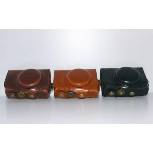 Camera Bag PU Leather Case For Canon PowerShot SX730 HS sx730 Cover Color Black Light Brown Dark Brown