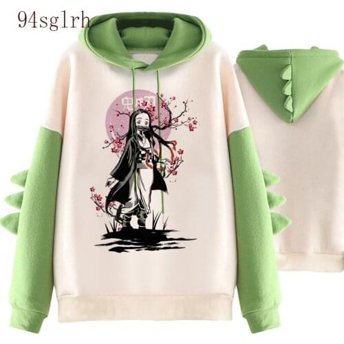 Demon Slayer Hoodies Men Kawaii Cartoon Unisex Kimetsu No Yaiba Tops Hot Japanese Anime Tanjirou Kamado Graphic Sweatshirts Male