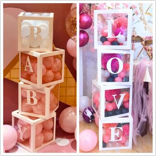 Baby Shower Decorations Balloons Love Baby Boxes Its A Boy Girl Banner Balloon Garland Birthday Party Decorations Kids Supply