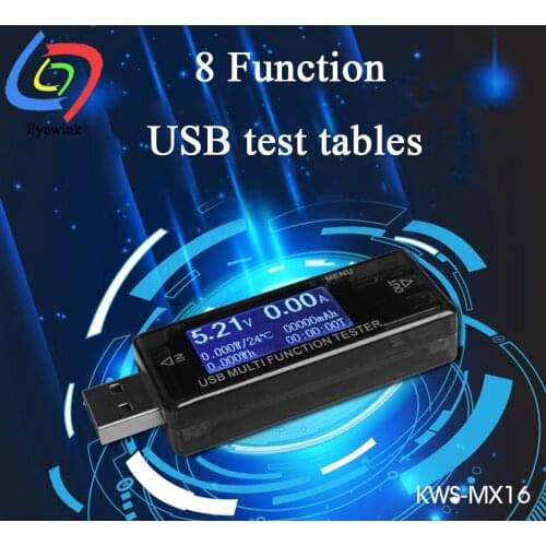 KWS-MXI6 USB Voltmeter Tester Mobile Phone Charging Protector Tester Digital Ammeter Voltmeter USB Current Voltage
