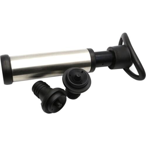 Red Wine Vacuum Pumps Stainless Steel Food Grade Silicone with 2 Vacuum Stoppers for Wine Bottles Wine Protector TS3