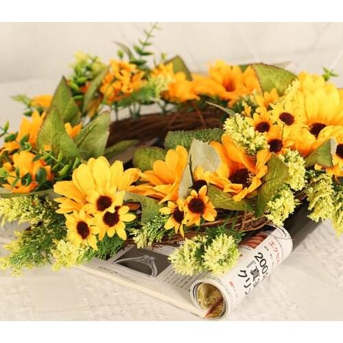 Hanging Christmas Simulation Milan Flower Garland with Green Ring for Home Door Flower Wreath Xmas Party Decoration