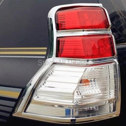 For Toyota Land Cruiser Prado FJ150 2010-2013 High Quality ABS Chrome Rear Tail Light Lamp Cover Moulding Bezel Trims 2pcs/set