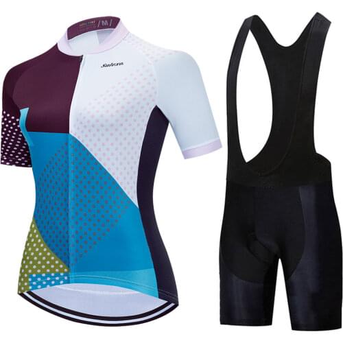 2021 Womens Triathlon Short Sleeve Cycling Jersey Sets Skinsuit Maillot Ropa Ciclismo Bicycle Clothing Bike Shirts Go Jumpsuit
