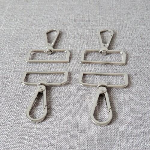 100pcs/lot 38mm webbing metal hardware belt buckle for bag accessories pet dog leash straps swivel eye trigger clip snap hook