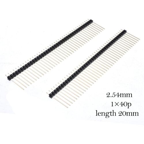 200pcs 1*40pin male Pin Header,Single row ,straight 2.54mm pitch ,20mm lenght